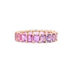 Gemstone 14K Emerald-Cut Eternity Band