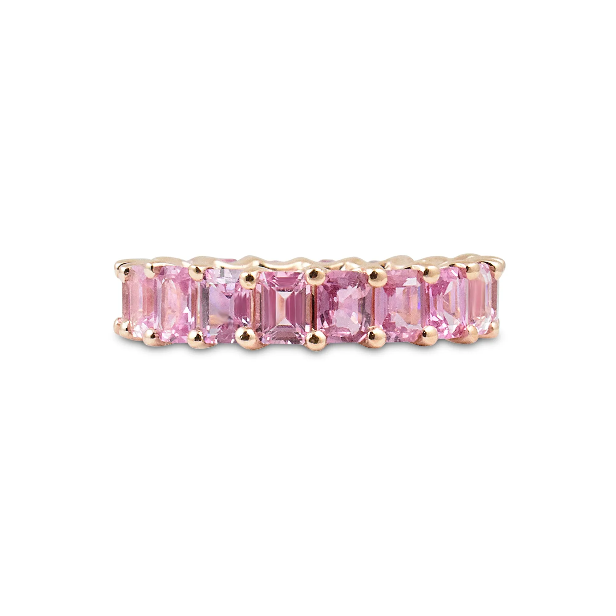 Gemstone 14K Emerald-Cut Eternity Band