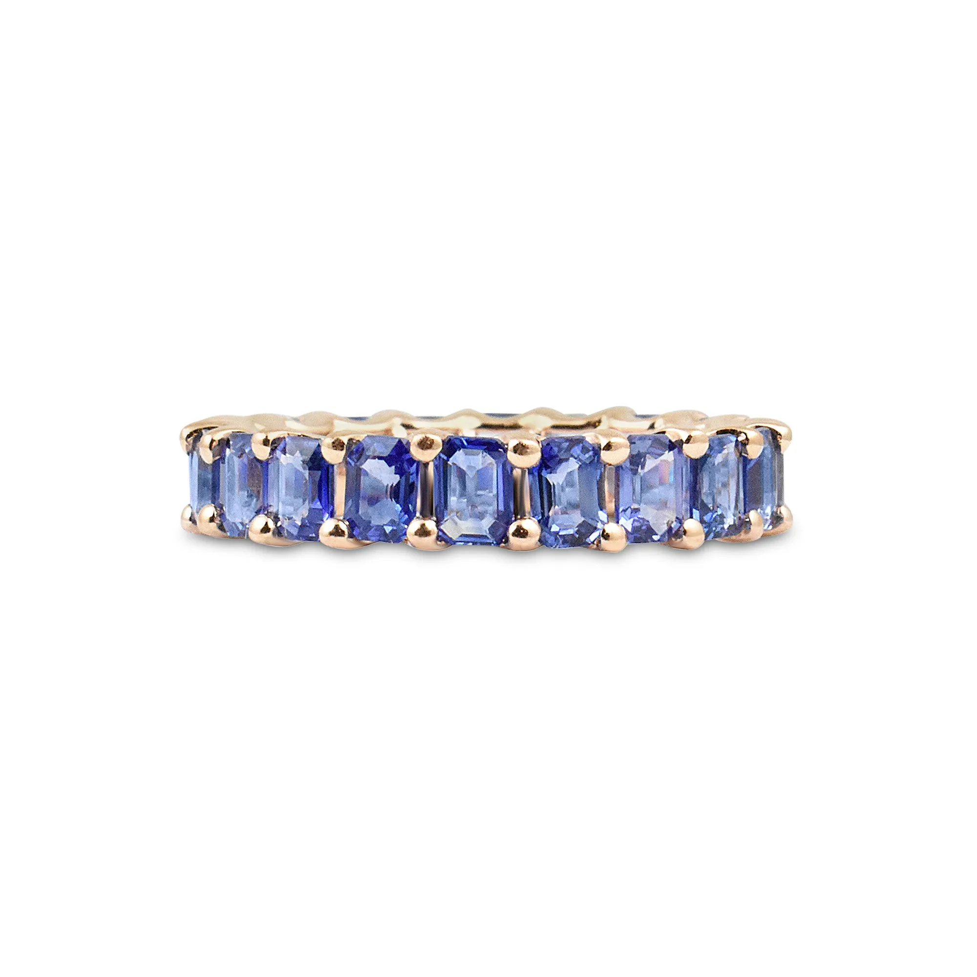 Gemstone 14K Emerald-Cut Eternity Band