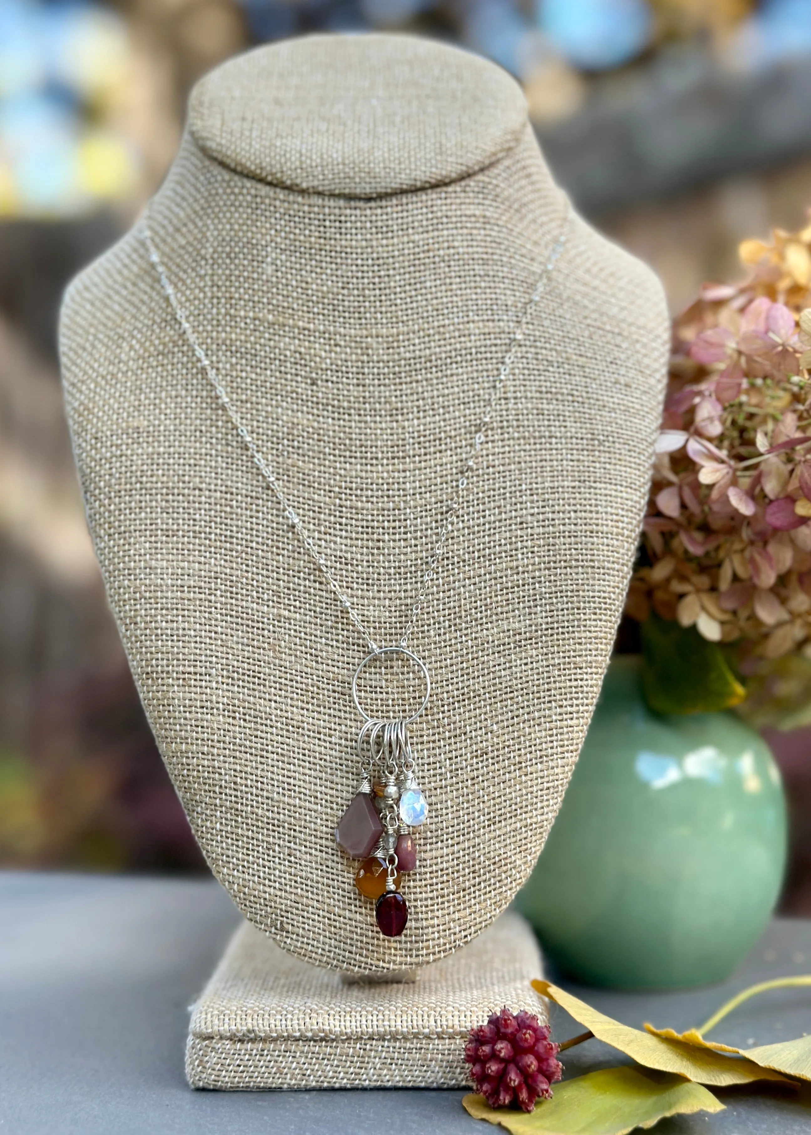 Gemstone Cluster Necklace