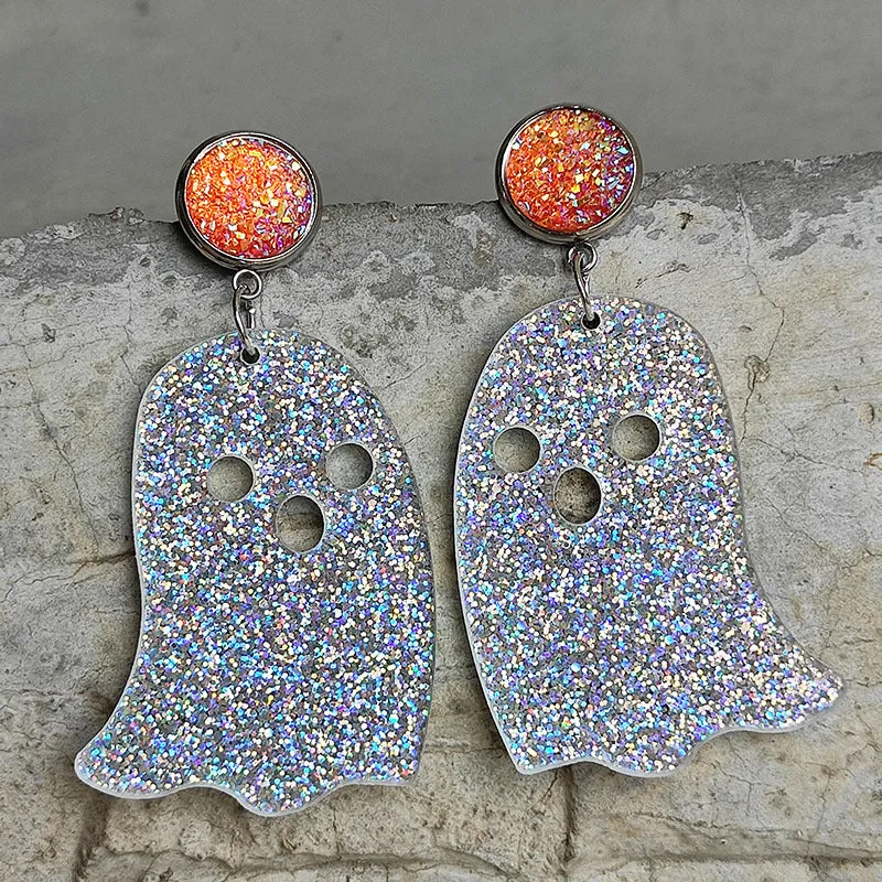 Ghost Shape Acrylic Dangle Earrings