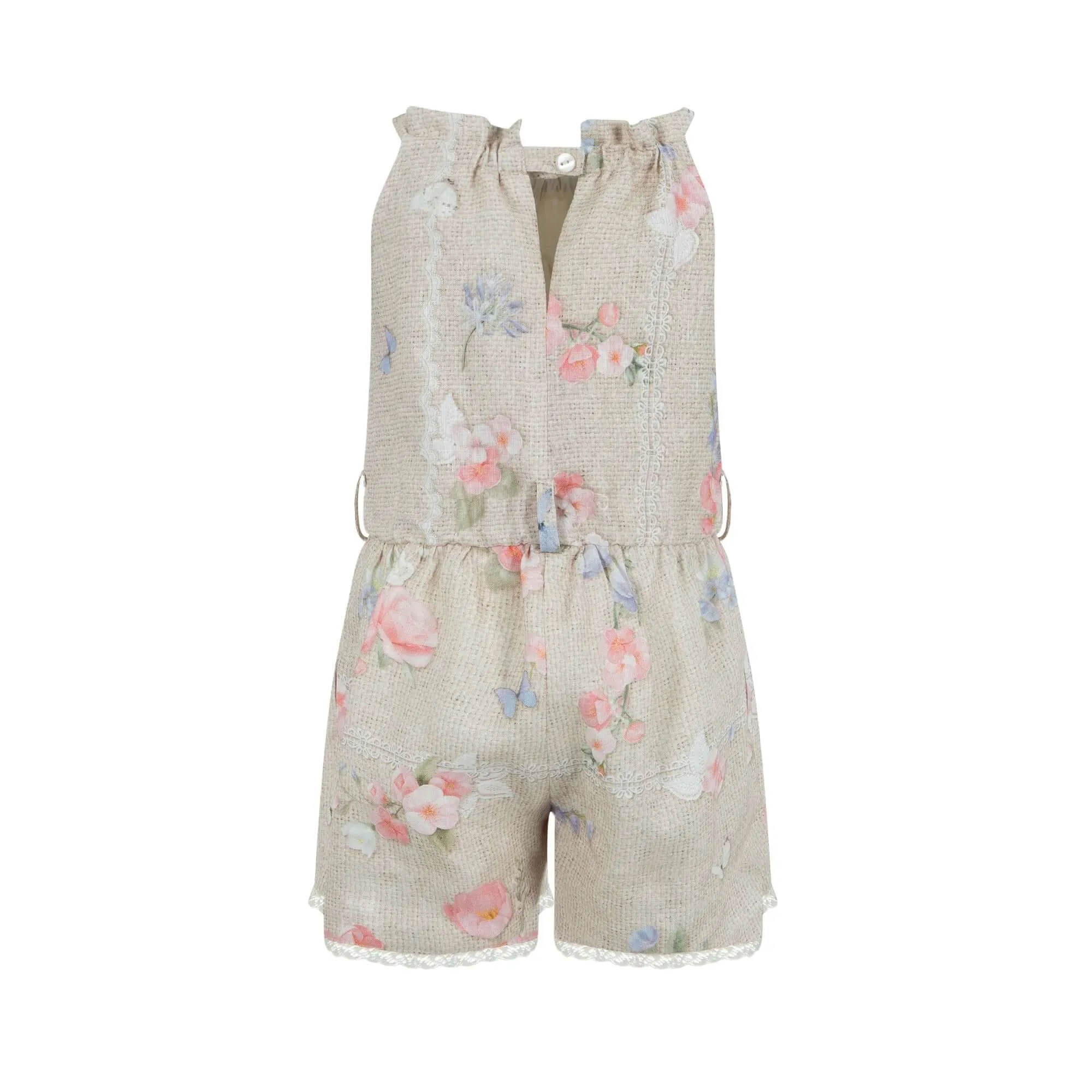 Girls Beige Playsuit