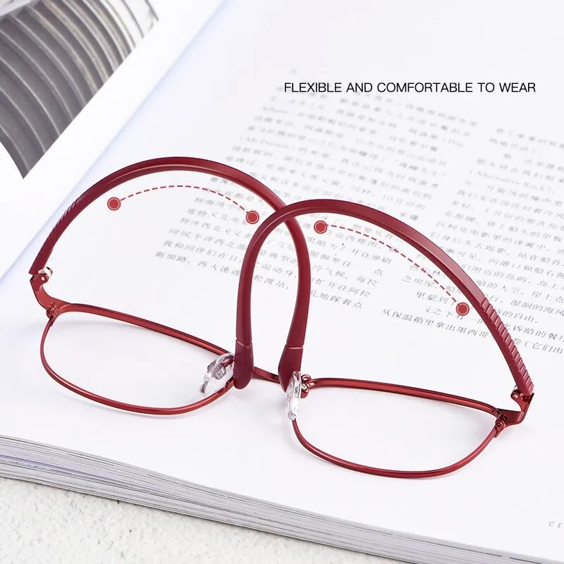 Gmei Women's Eyeglasses Alloy Glasses Frame Flexible Tr Temples 3569