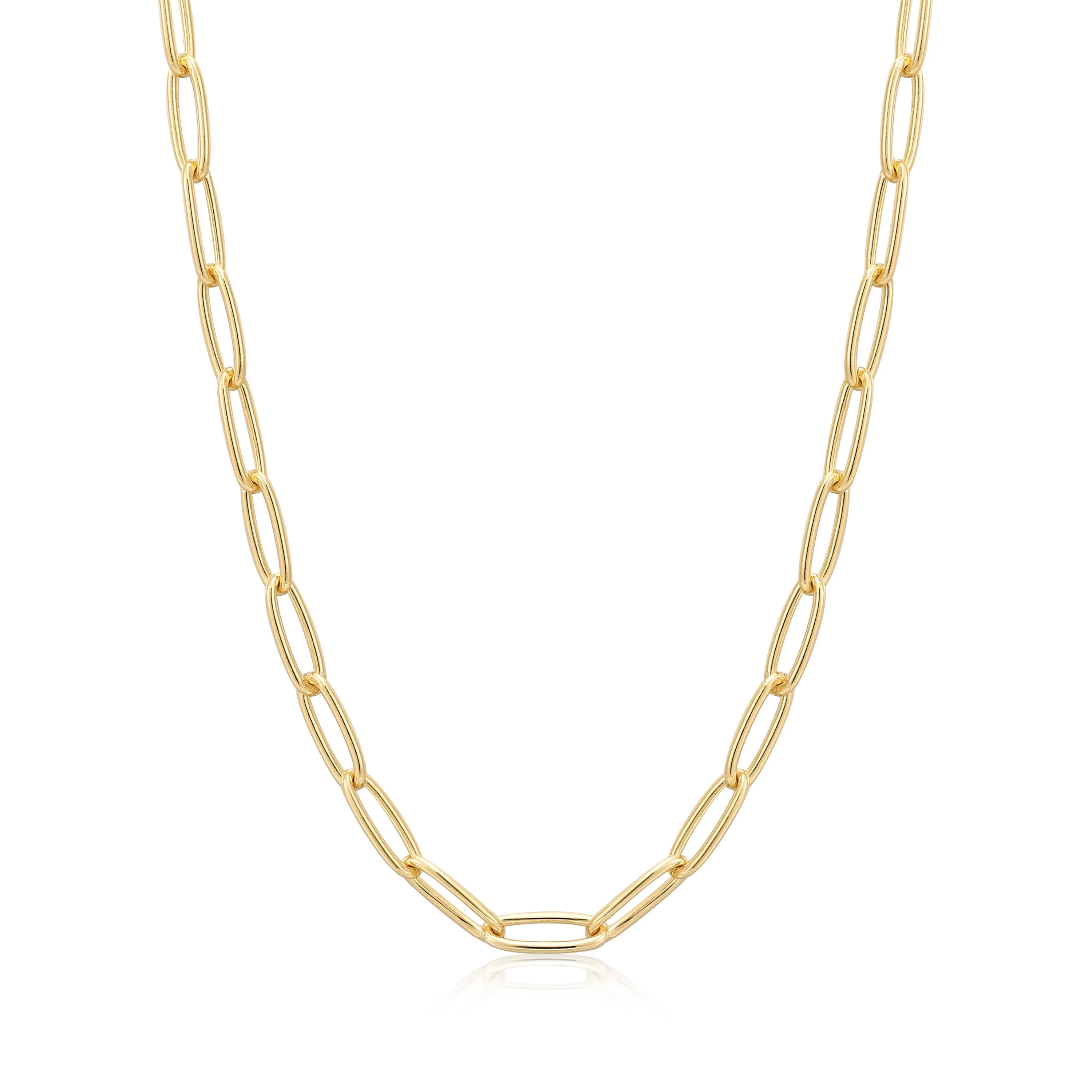 Gold Paperclip Chunky Chain Necklace