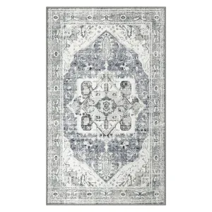 Harriet Traditional Medallion Distressed Grey Area Rug