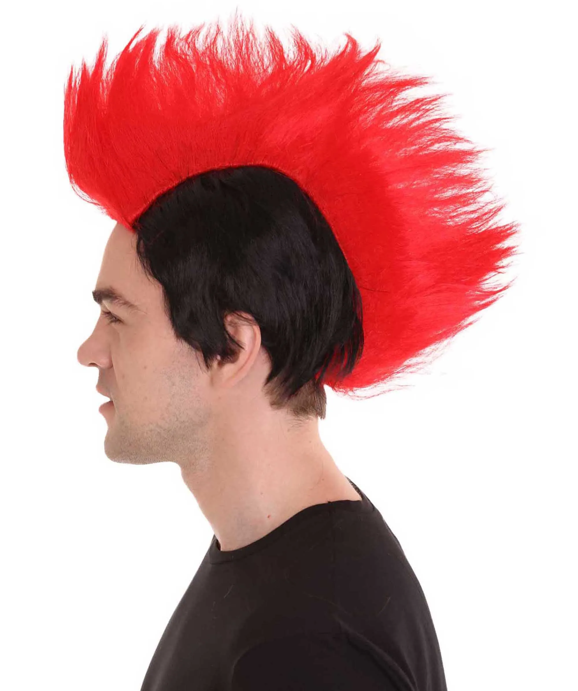 HPO Adult Multiple Color Men's Mohawk Wig | Cosplay Halloween Wig | Premium Breathable Capless Cap