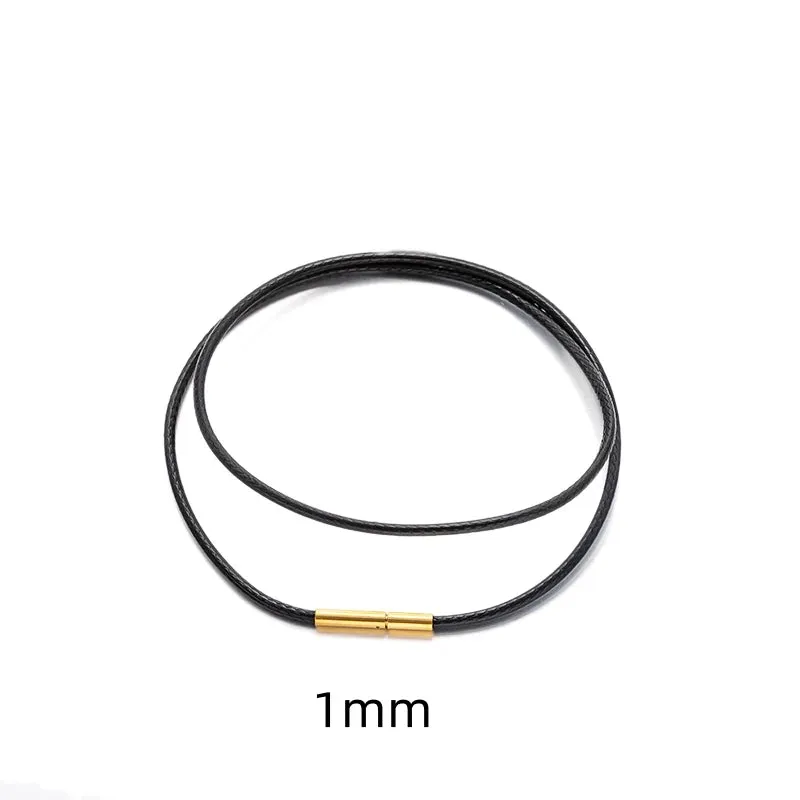 JC - Black Leather Necklace: Genuine leather rope chain with clasp for pendant jewelry making