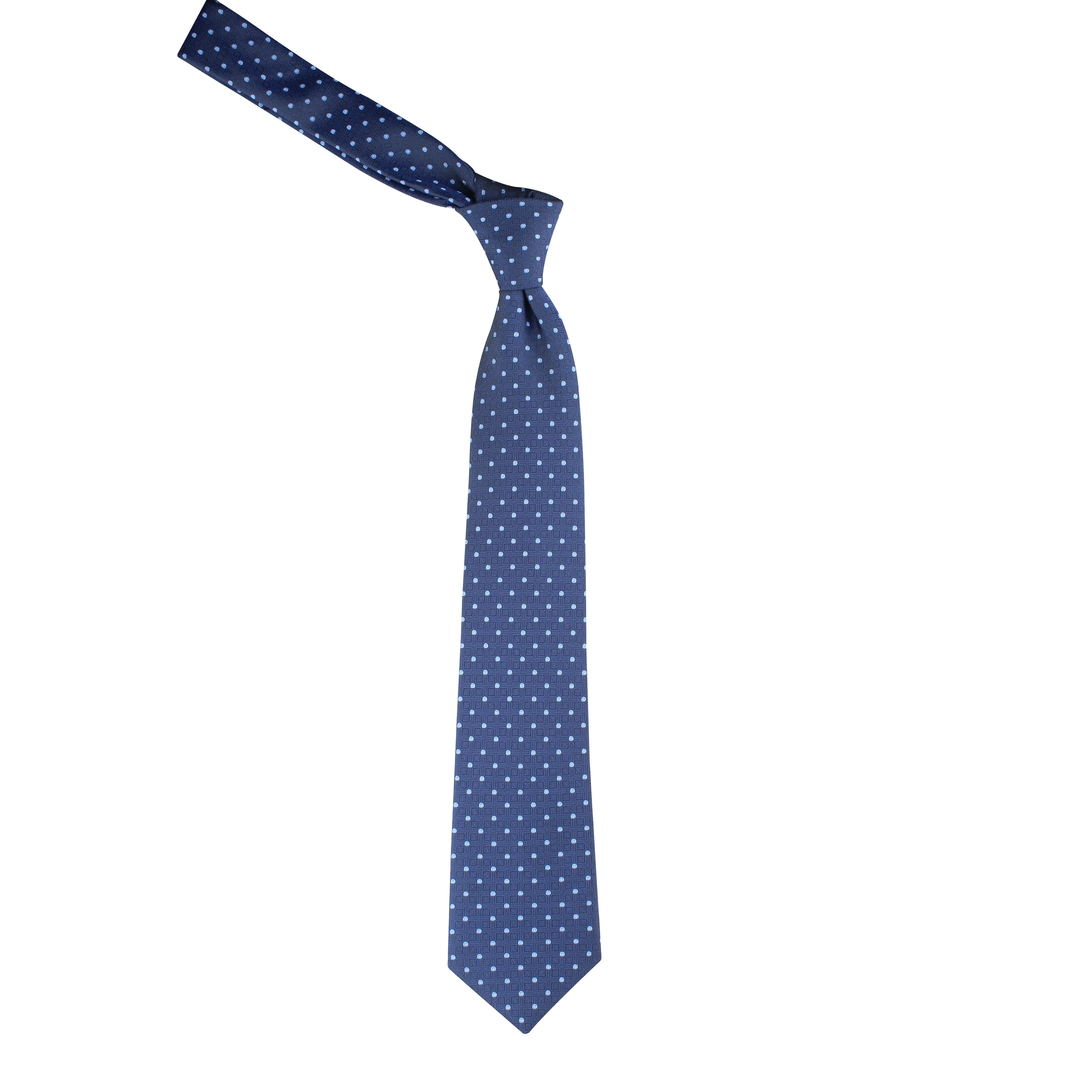 Kovove Classy Blue Polka Dot Neck Tie For Men