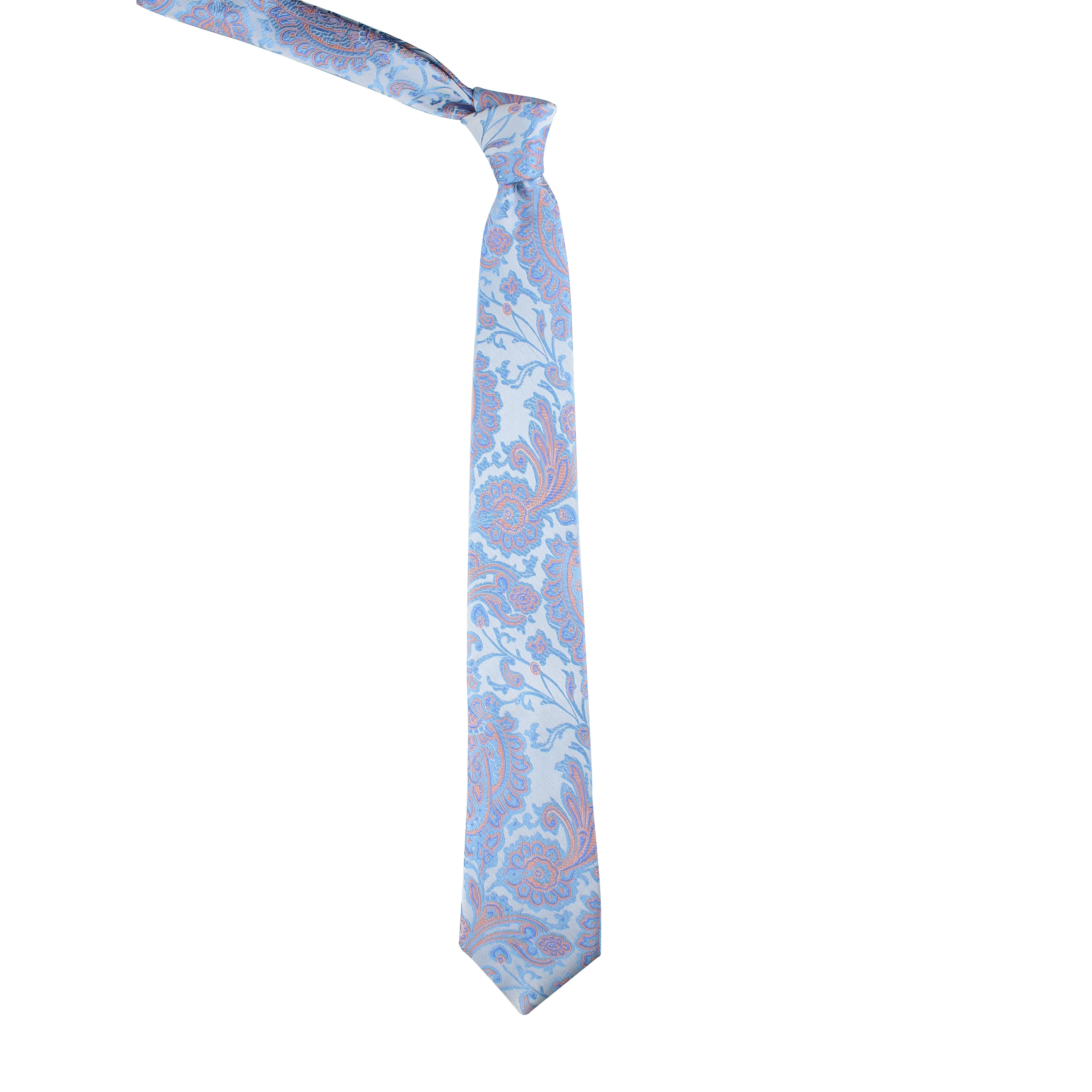 Kovove Elegant Blue Floral Neck Tie For Men