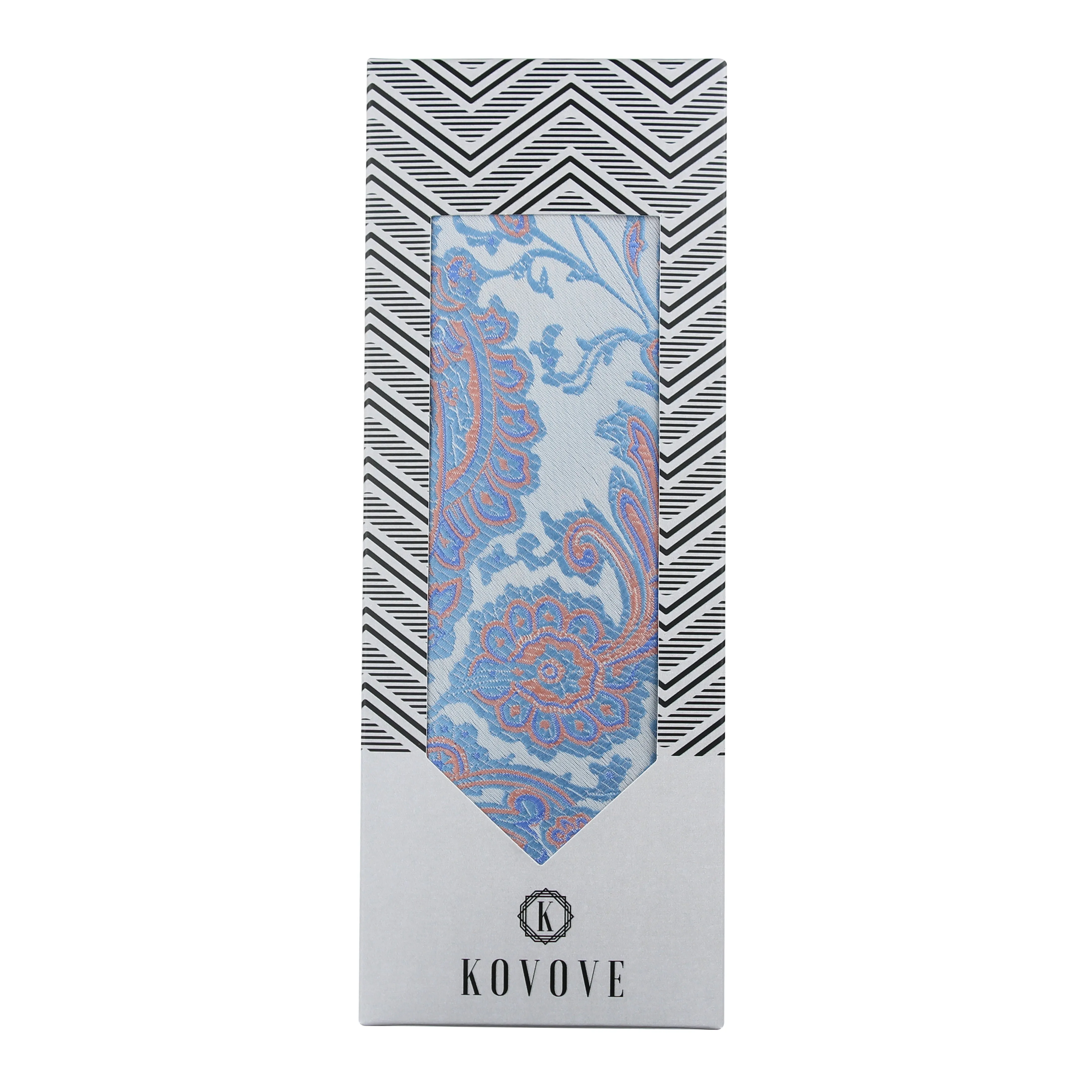 Kovove Elegant Blue Floral Neck Tie For Men