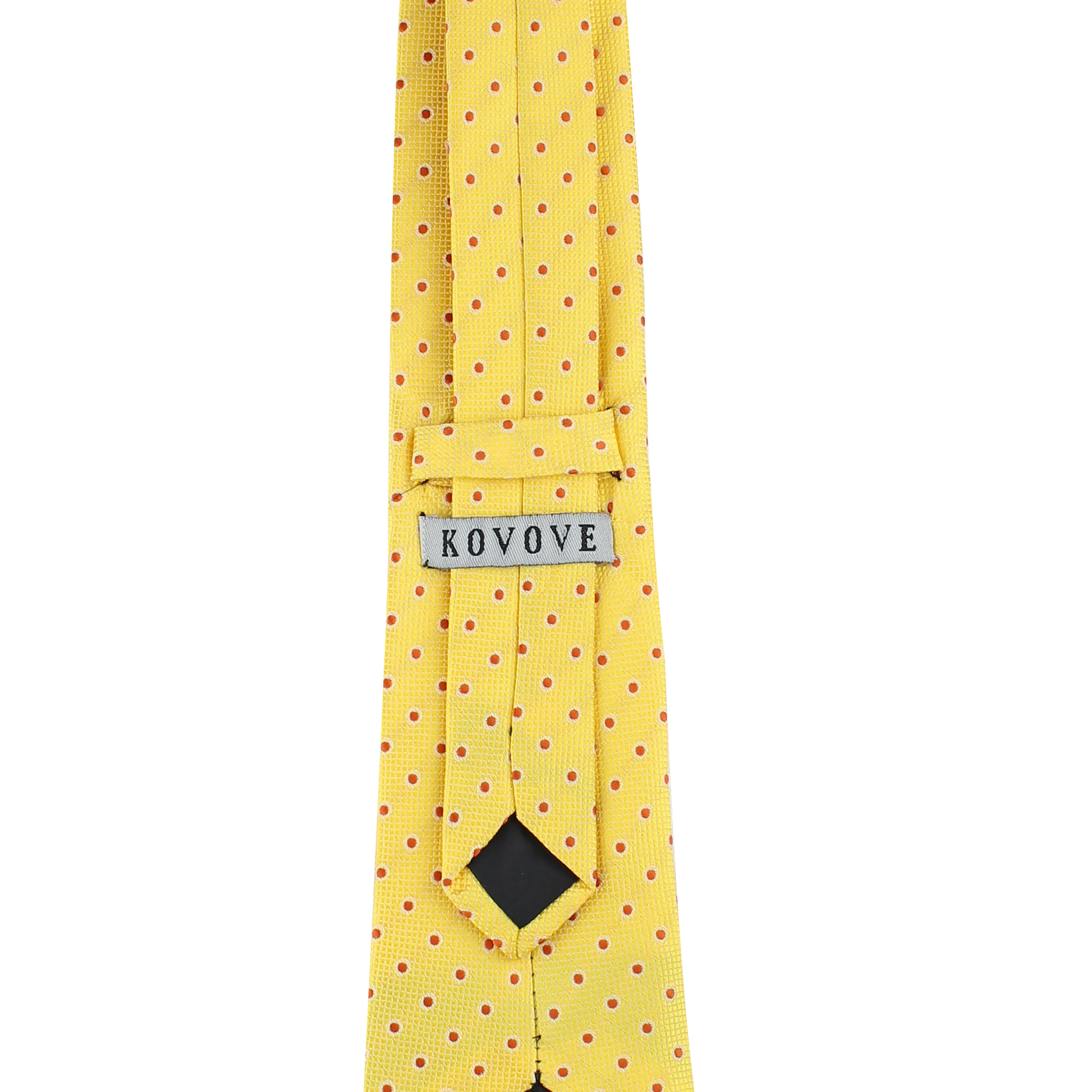 Kovove Refreshing Yellow Polka Dot Neck Tie For Men