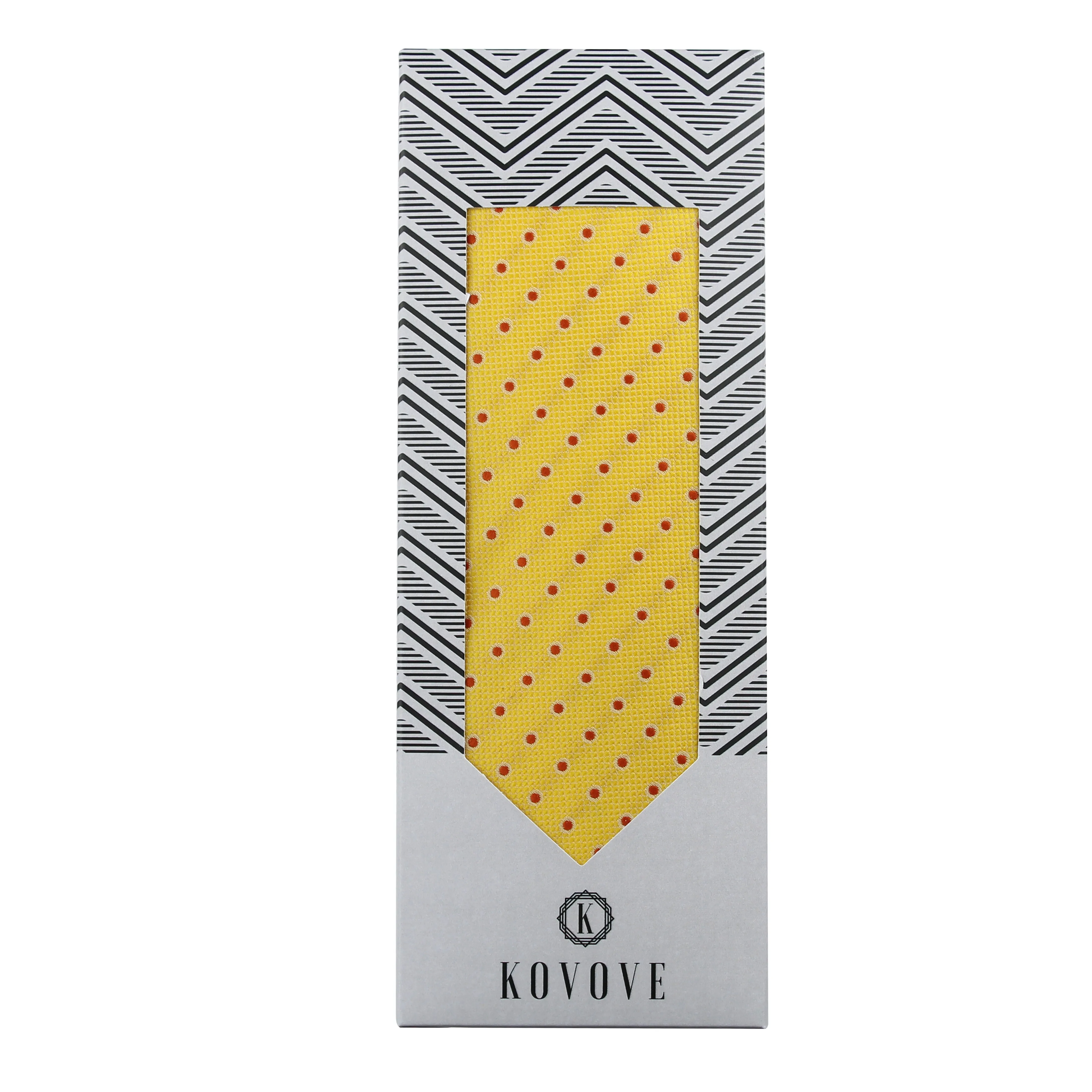 Kovove Refreshing Yellow Polka Dot Neck Tie For Men