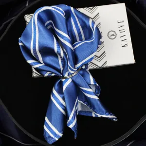 Kovove The Blue Ocean Striped Sky Blue Pocket Square For Men