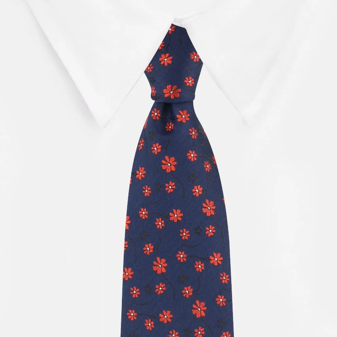 Kovove The Enchanting Floral Blue Necktie For Men