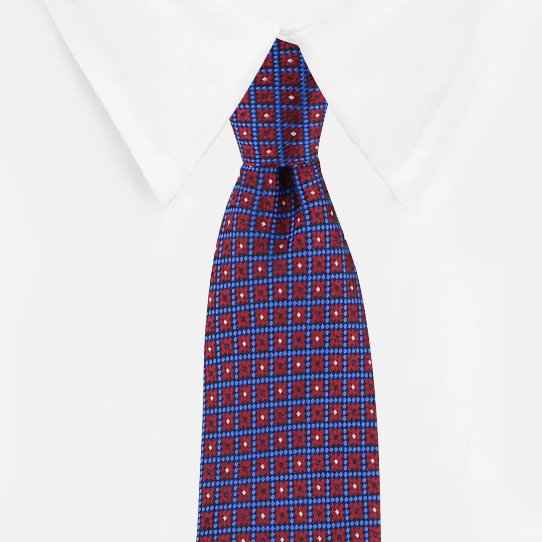 Kovove The Radiant Checkered  Maroon Necktie For Men