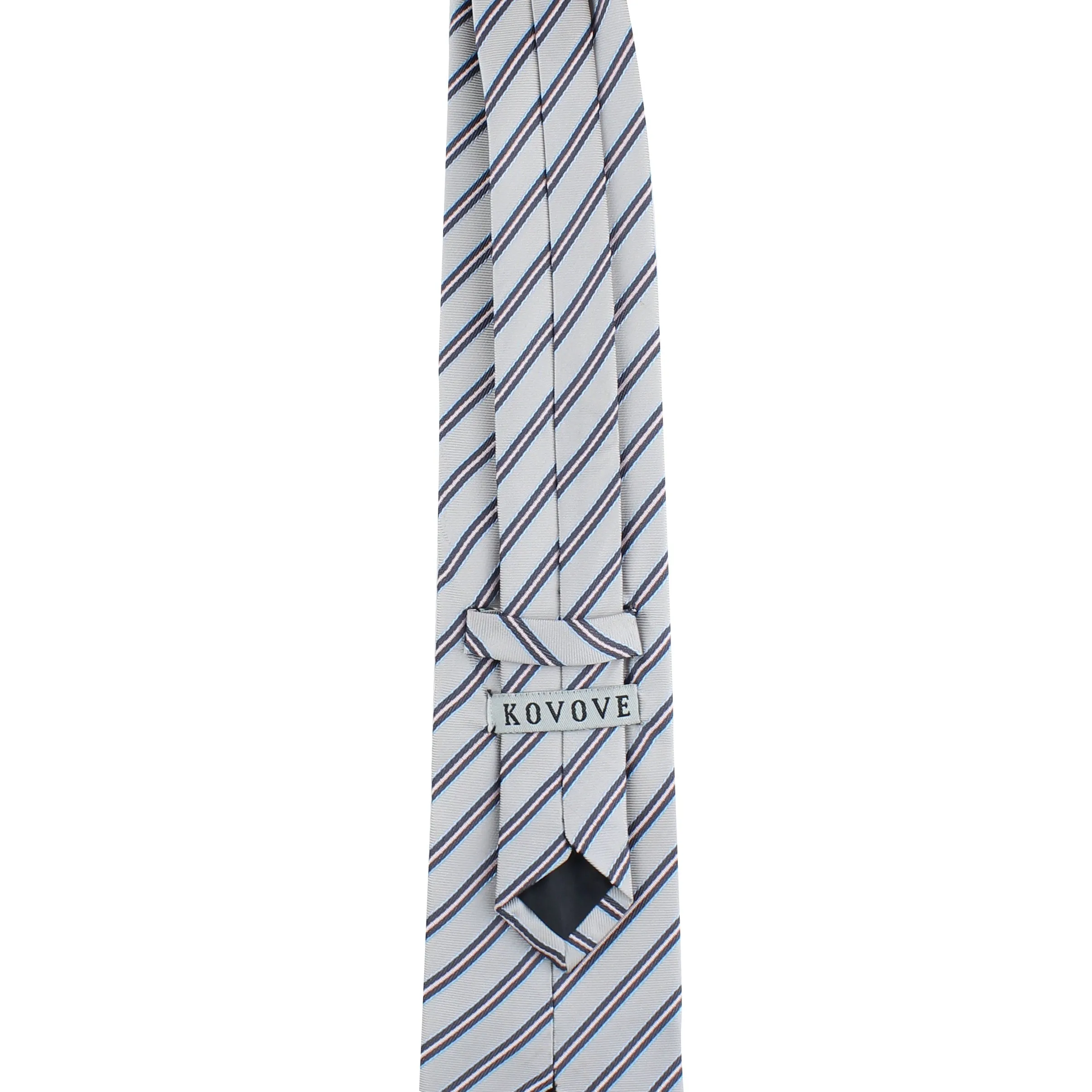 Kovove The Striped Delight Grey Necktie For Men