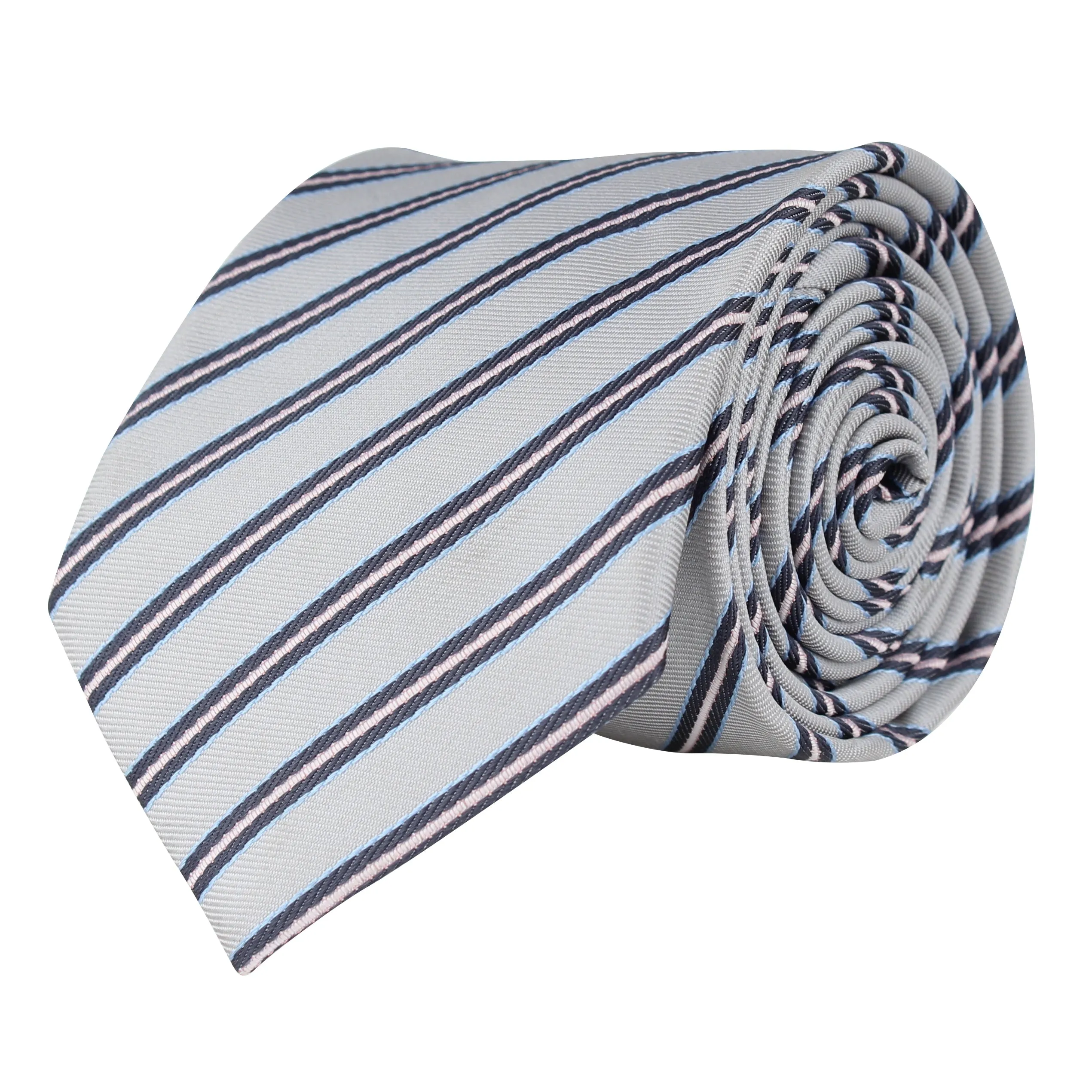 Kovove The Striped Delight Grey Necktie For Men