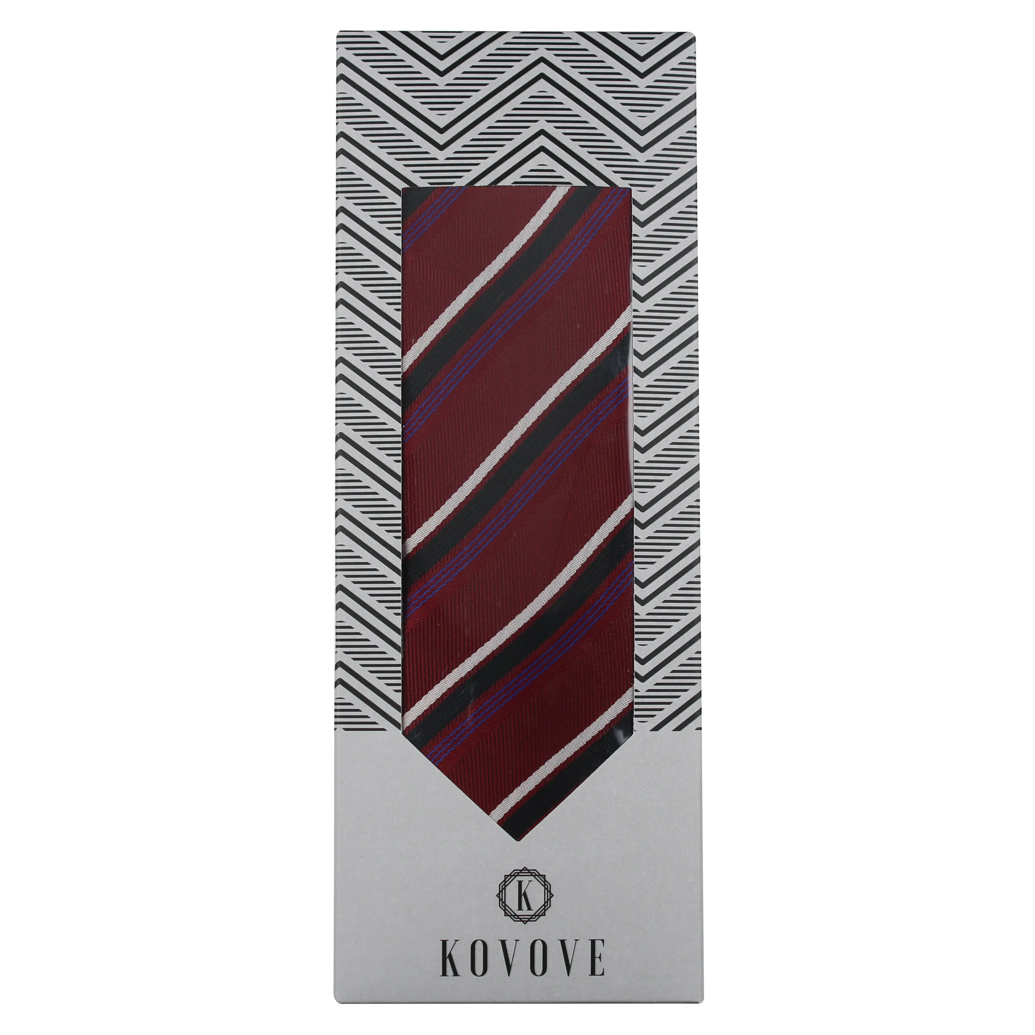 Kovove The Striped Mantra Red Necktie For Men