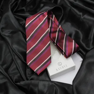 Kovove The Striped Mantra Red Necktie For Men