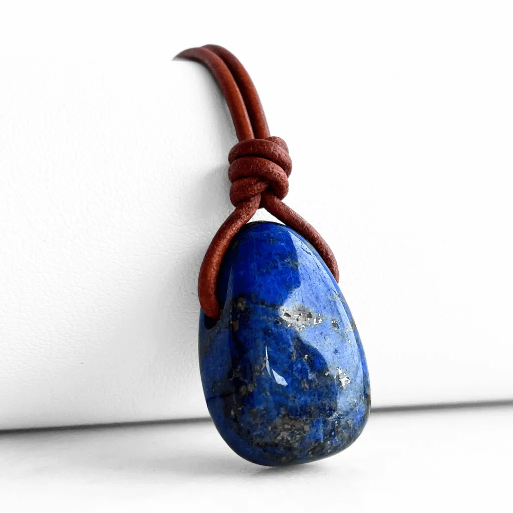 Lapis Lazuli Gemstone Pendant Necklace - Regal Splendor