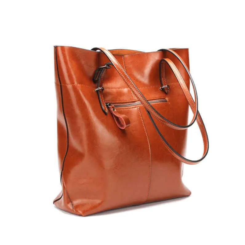 Leather Shoulder Tote Bag - Versatile Women's Bag NZ