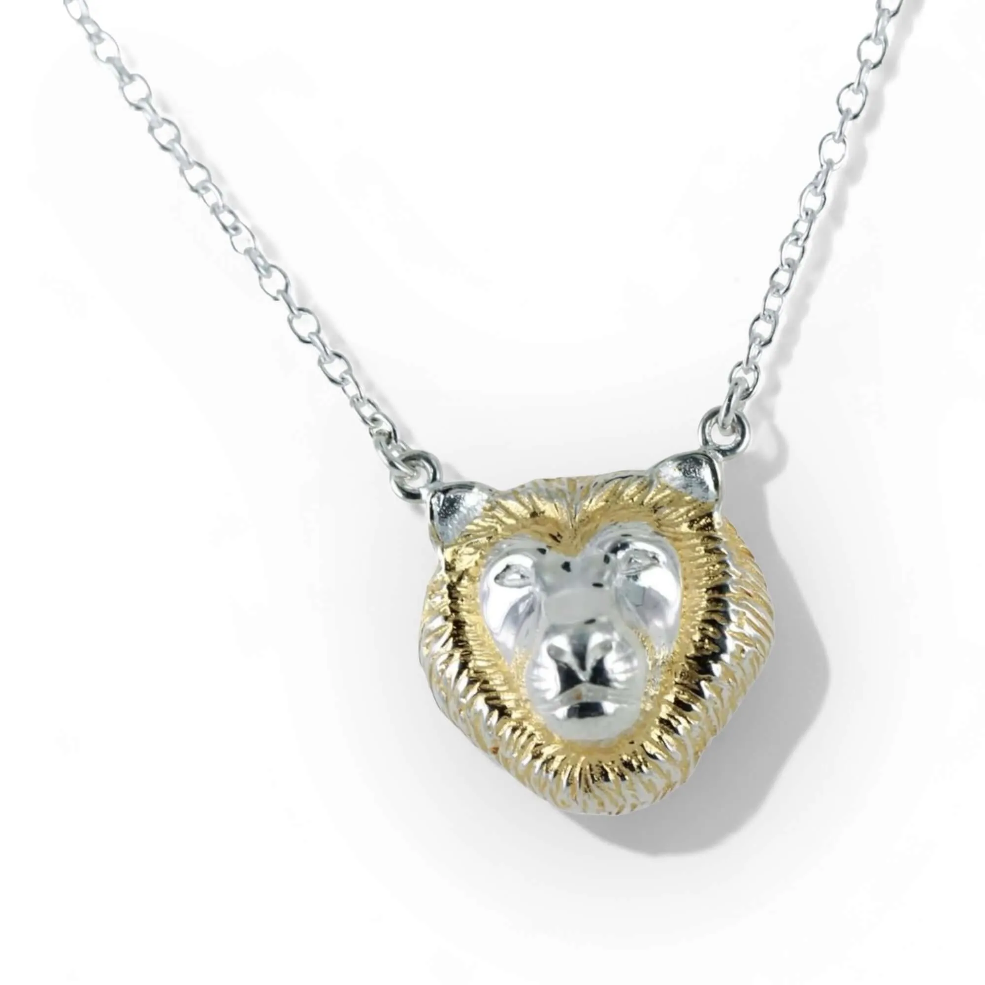 Lion Head Sterling Silver Necklace