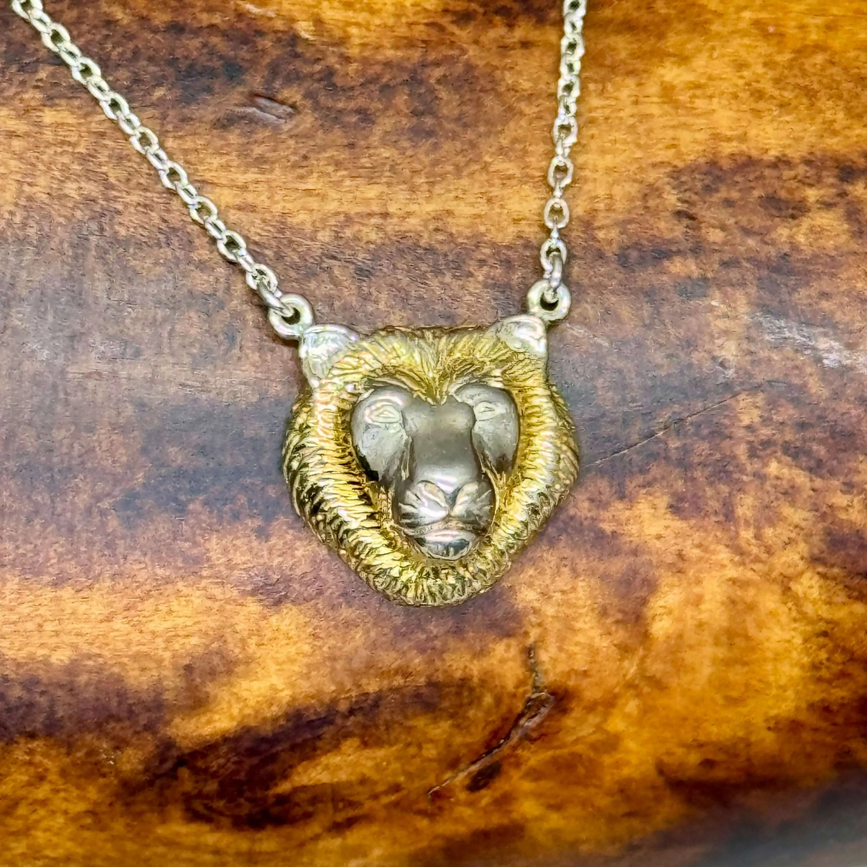 Lion Head Sterling Silver Necklace