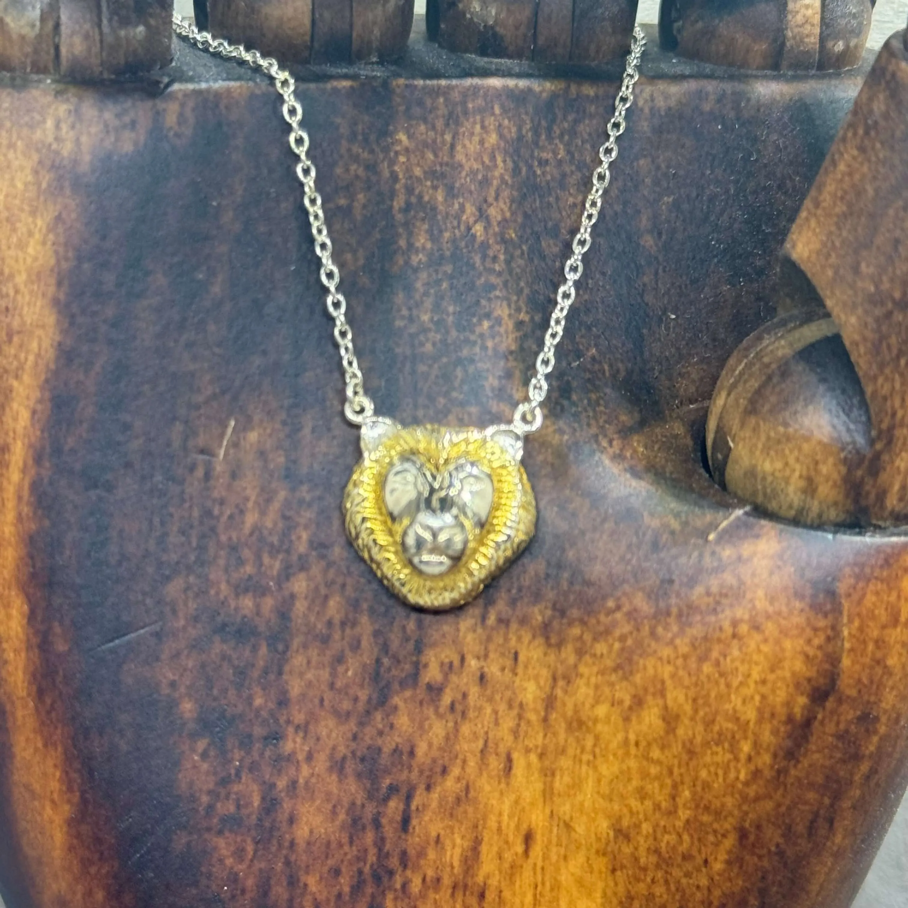 Lion Head Sterling Silver Necklace