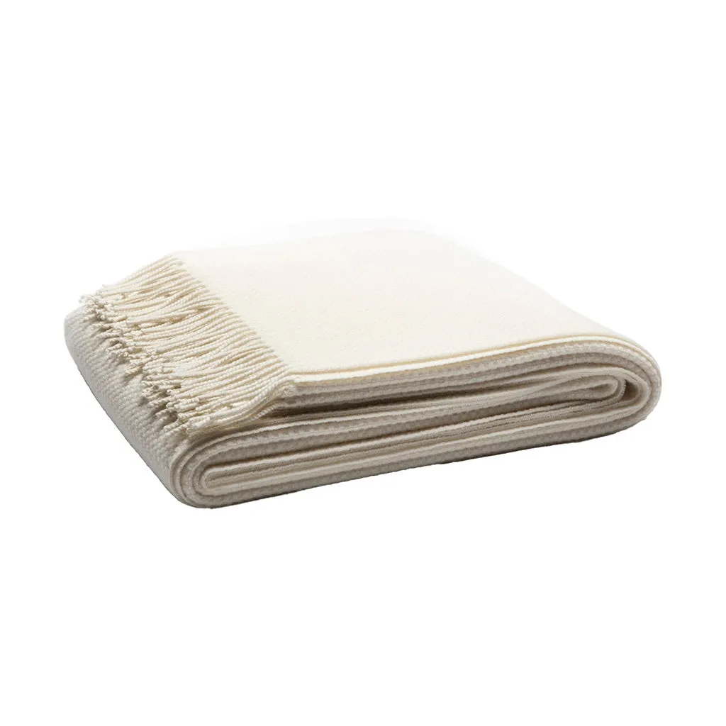 Lo Decor Cashmere Fringe Throw - Rice Grain Cream