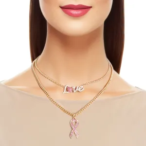 Love Pink Ribbon Chain