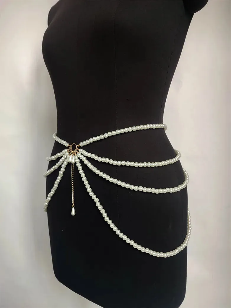 Madam Butterfly's Pearl Waist Chain