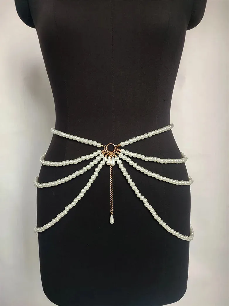 Madam Butterfly's Pearl Waist Chain