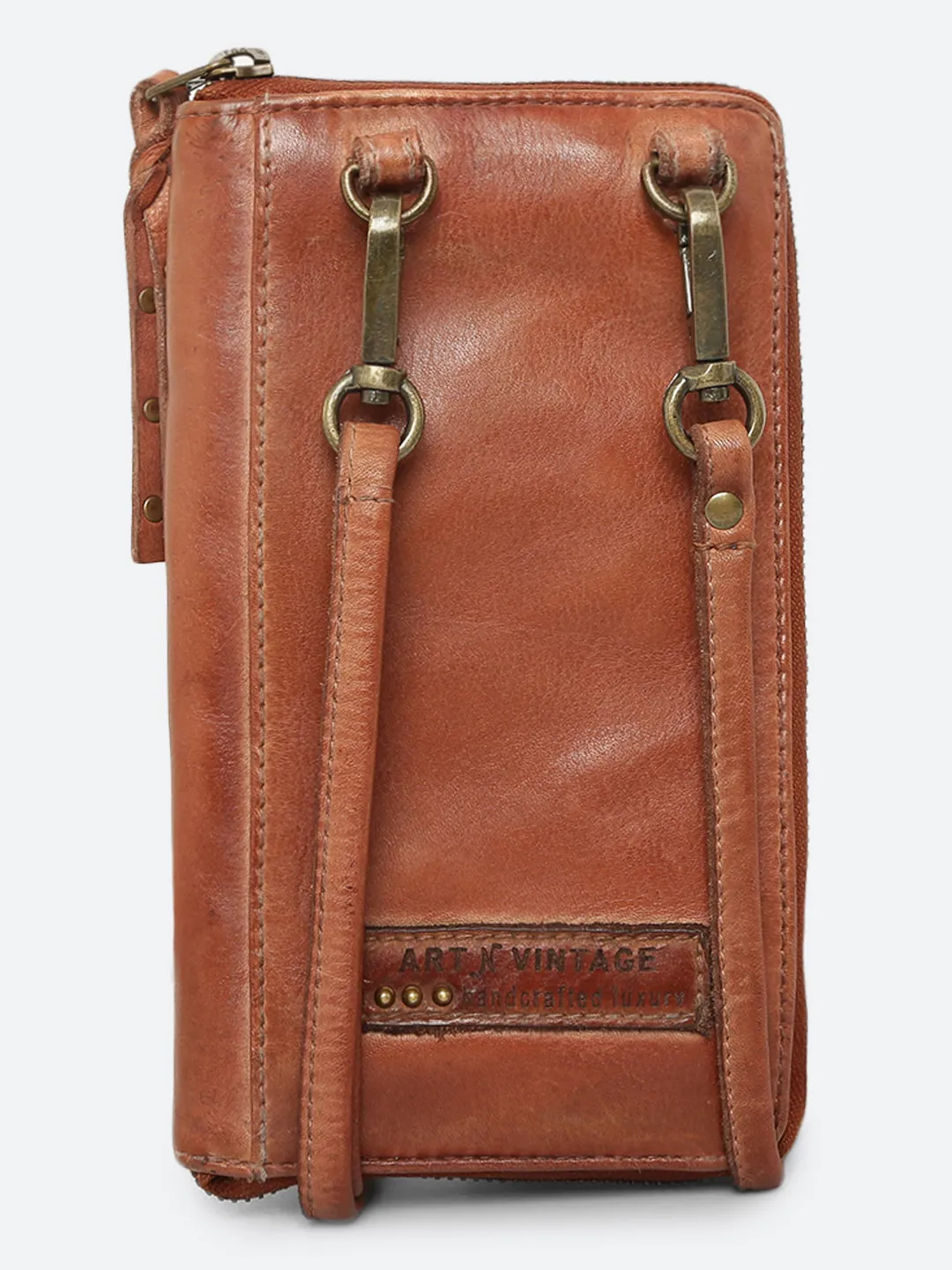 Maria: Leather Hand Weaving Crossbody Mobile Wallet