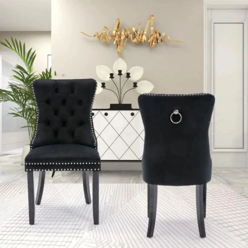 Modern Aymie Tufted Upholstered Chair (Set of 2)