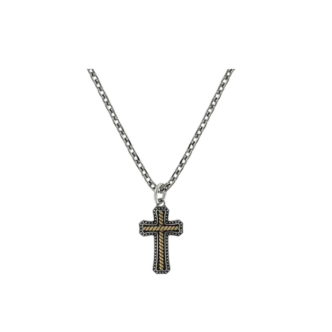 Montana Unisex Silversmiths Two Tone Stainless Cross Silver One Size Necklace