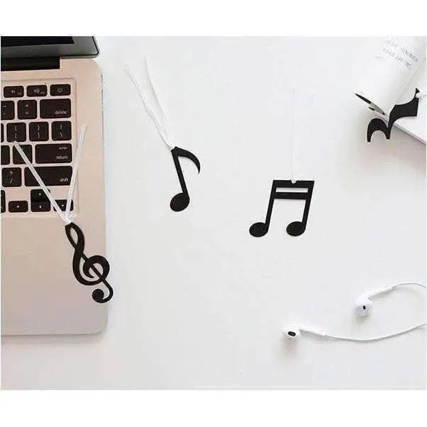 Music Themed Black Music Note Bookmarks