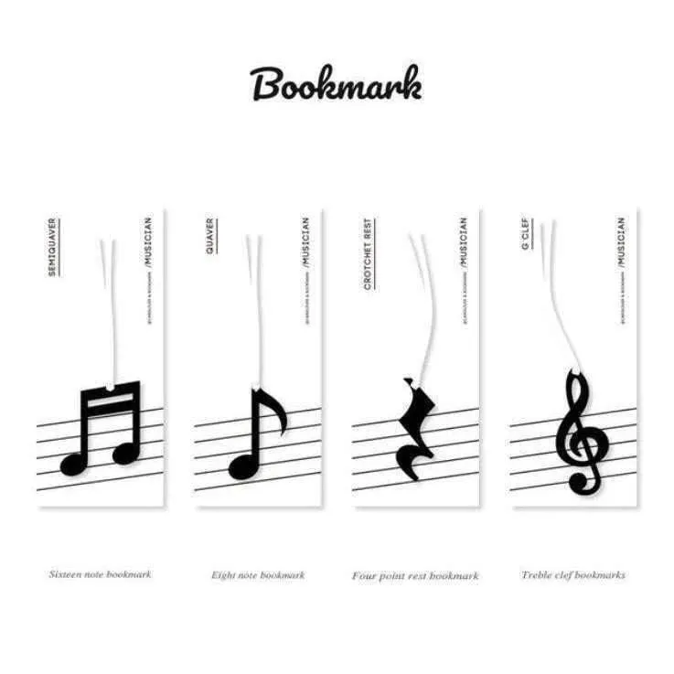 Music Themed Black Music Note Bookmarks