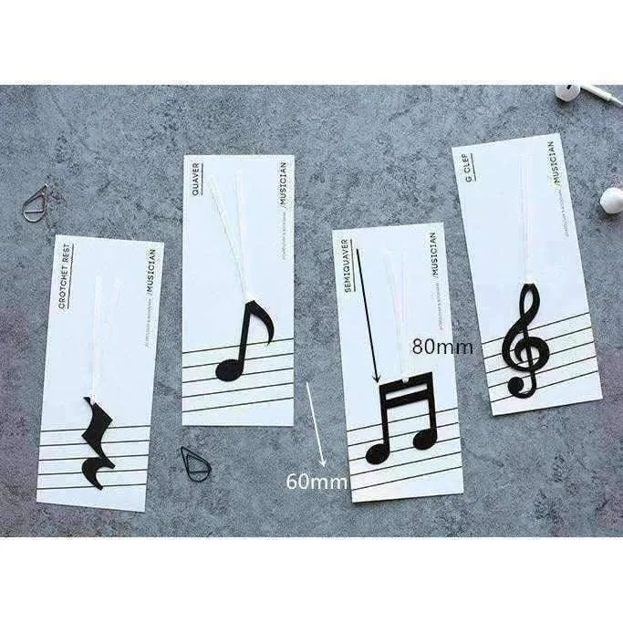 Music Themed Black Music Note Bookmarks