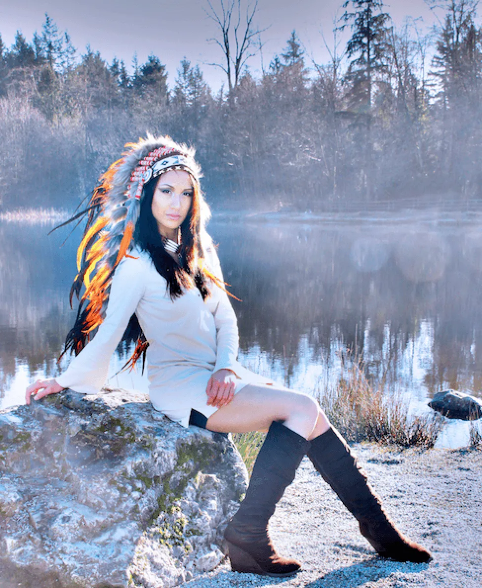 Orange Indian Headdress - 95cm