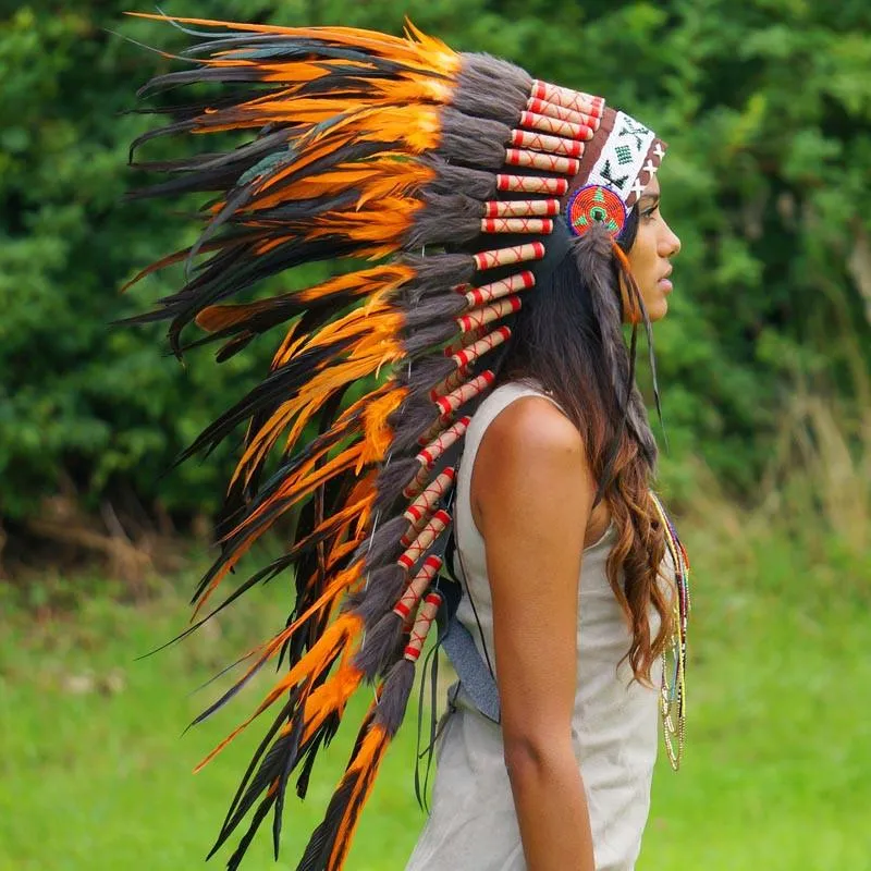 Orange Indian Headdress - 95cm