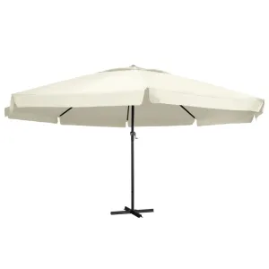 Outdoor Parasol with Aluminium Pole 600 cm Sand White