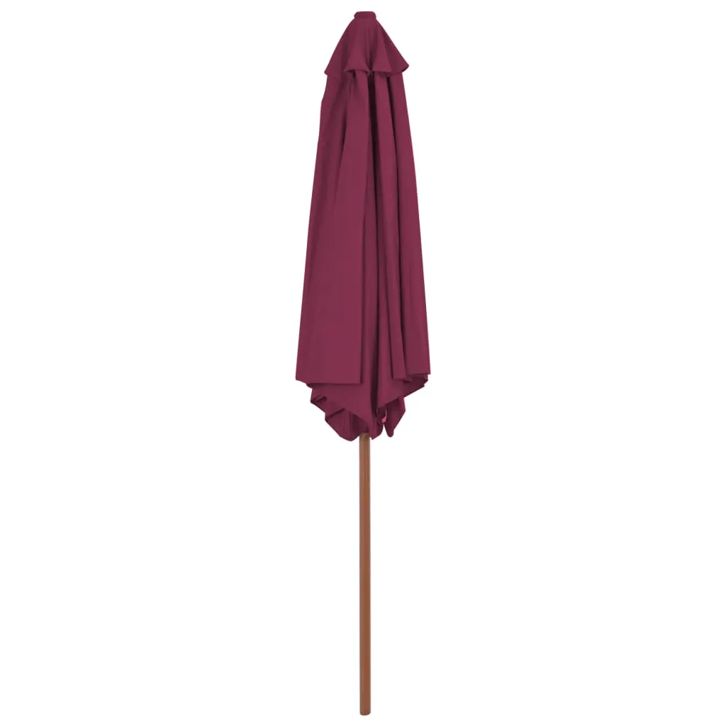 Outdoor Parasol with Wooden Pole 270 cm Bordeaux Red