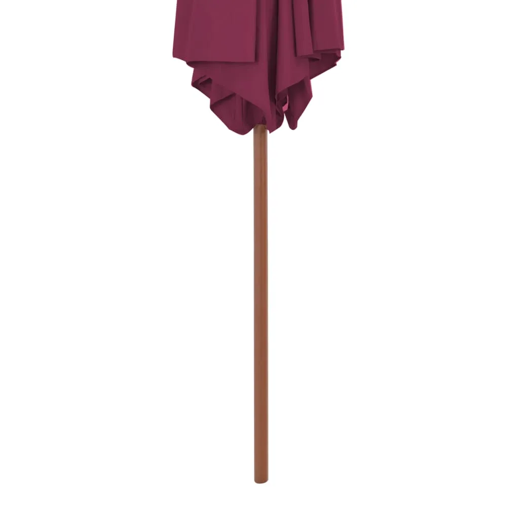 Outdoor Parasol with Wooden Pole 270 cm Bordeaux Red