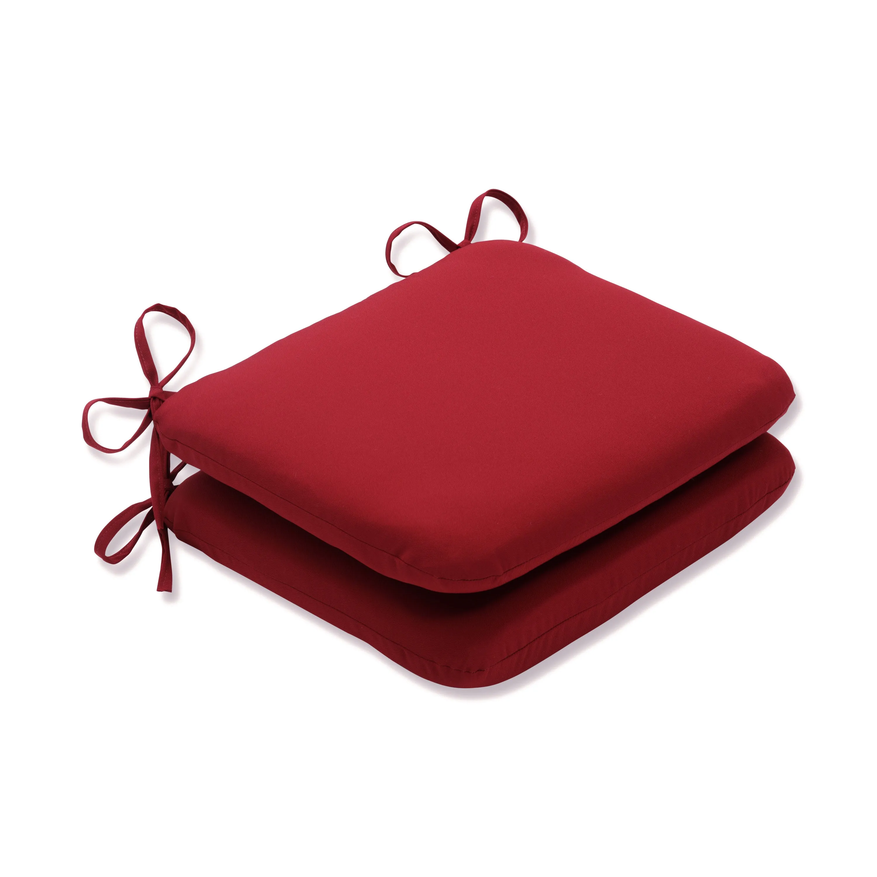 Outdoor/Indoor Pompeii Red Rounded Corners Seat Cushion (Set of 2)