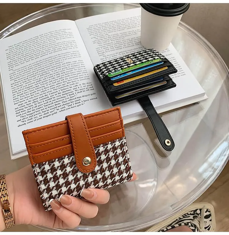 Plaid Pattern Card Holder Wallet