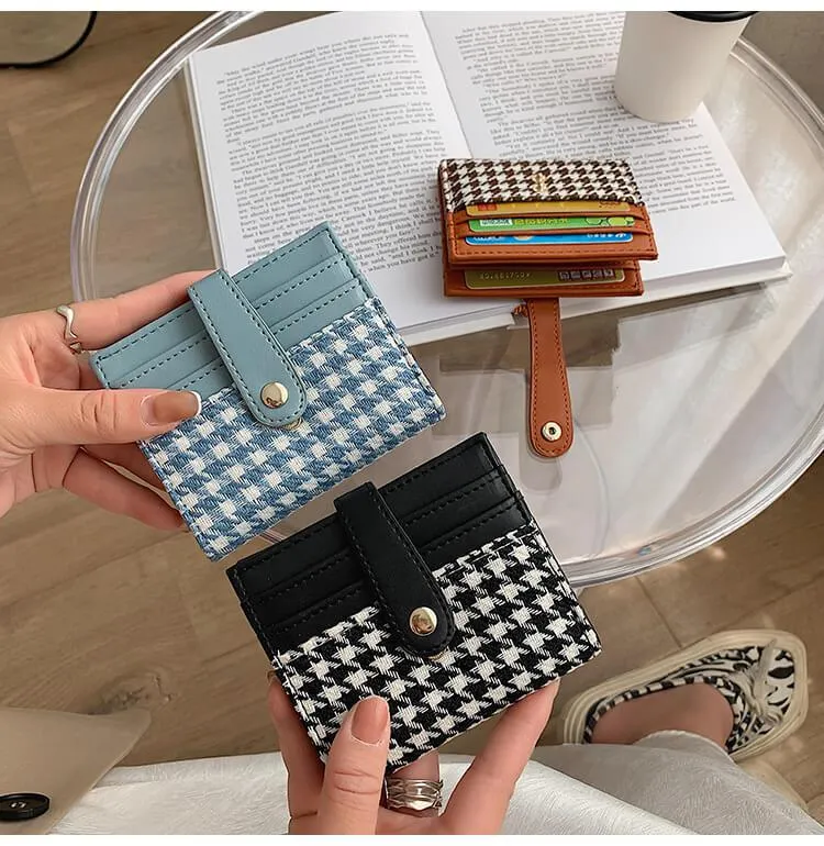 Plaid Pattern Card Holder Wallet