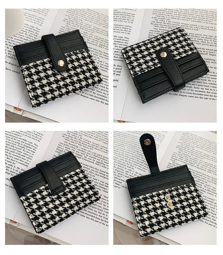 Plaid Pattern Card Holder Wallet