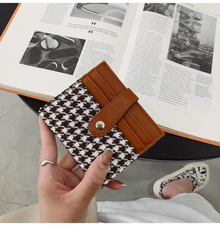 Plaid Pattern Card Holder Wallet