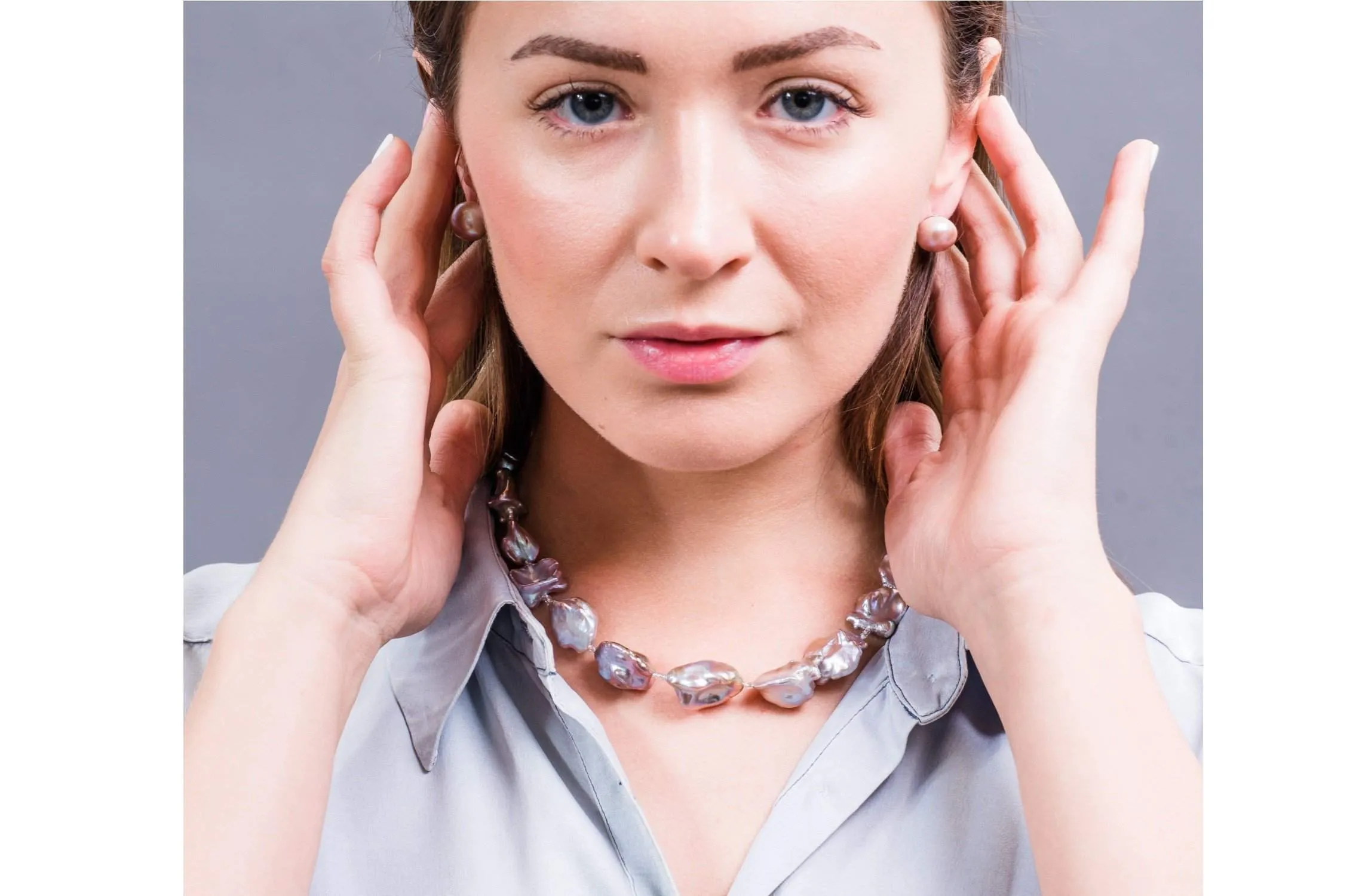 Purple Freshwater Keshi Pearl Necklace