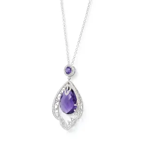 Queen Amina - Amethyst and Diamonds Necklace